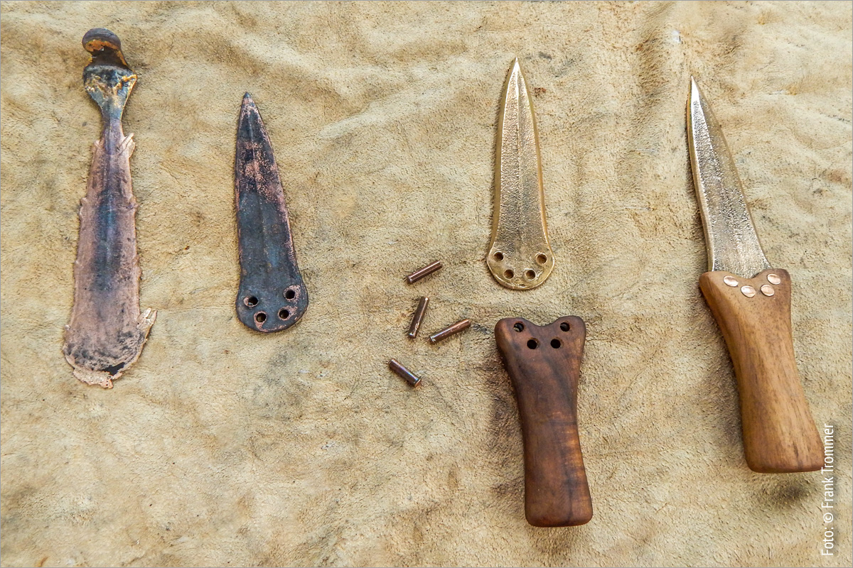 Arbeitschritte Herstellung Dolch - Replik von Trommer Archaeotechnik